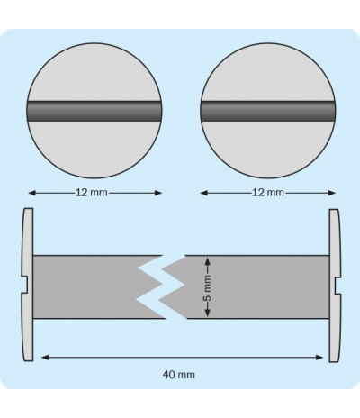 Plastmasiniai varžtai knygoms, d-5mm, ilgis 40mm (juodi)