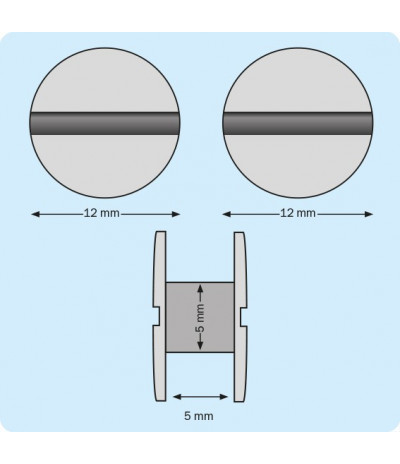 Plastmasiniai varžtai knygoms, d-5mm, ilgis 5mm (juodi)