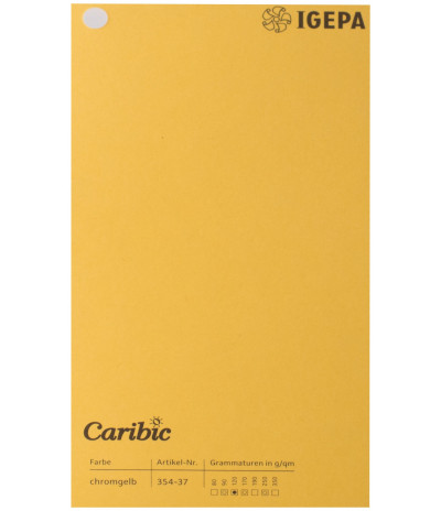 Spalvotas  popierius  Caribic Nr.37 250g/m2 65x92 (geltona) 100 lapų pakuotėje
