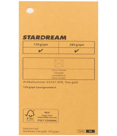 Metalizuotas popierius Stardream fine gold 120g/m2 72x102 cm aukso spalvos