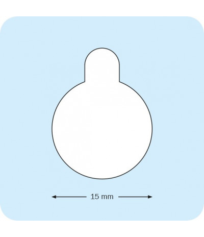 Dvipusiai lipnūs akriliniai apskritimai, ø - 15 mm, 1mm storio, 1000vnt.