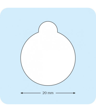 Dvipusiai lipnūs akriliniai apskritimai, ø - 20 mm, 1mm storio, 3000vnt.