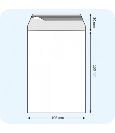 Maišeliai su atvartu, 105 x 150 mm, PE plėvelė 50mic