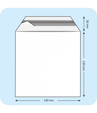 Maišeliai su atvartu, B6, 130 x 130 mm, PE plėvelė 50mic