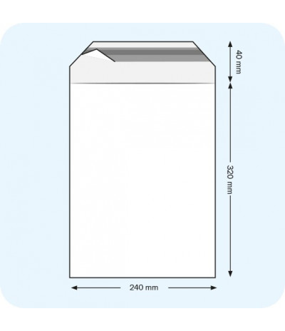 Maišeliai su atvartu, 240 x 320 mm, PE plėvelė 50mic