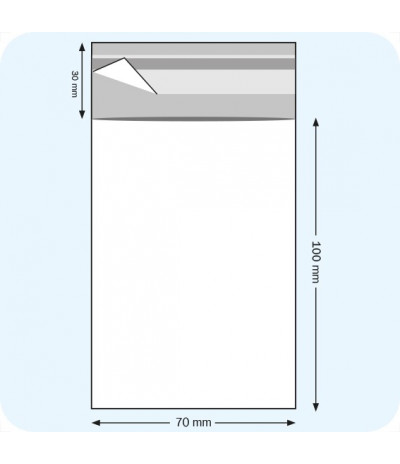 Maišeliai su atvartu, 70 x 100 mm, OPP plėvelė 30mic