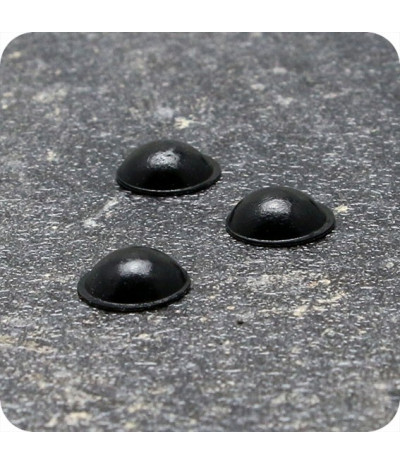 Lipnūs silikono kalneliai "Bumpons" ø - 6,4mm, 1,9mm storio, savilipiai, juodos sp., pusrutulio formos (720vnt.)