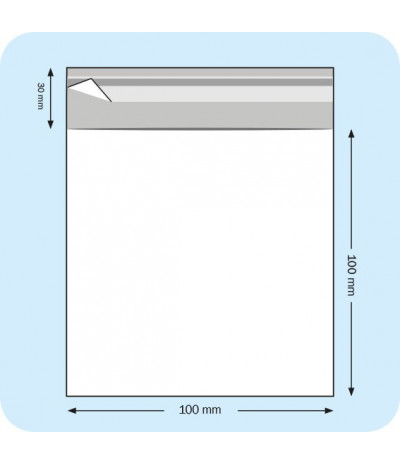 Maišeliai su atvartu, 100 x 100 mm, OPP plėvelė 30mic