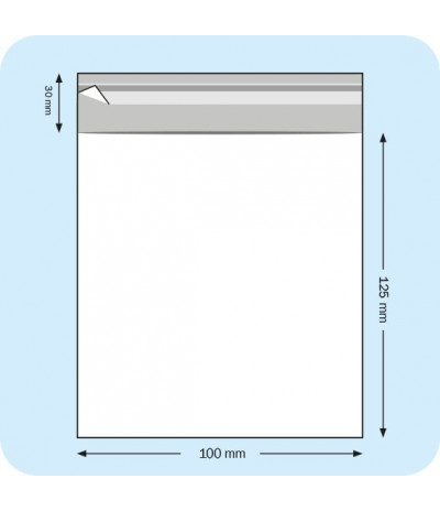 Maišeliai su atvartu, 100 x 125 mm, OPP plėvelė 30mic
