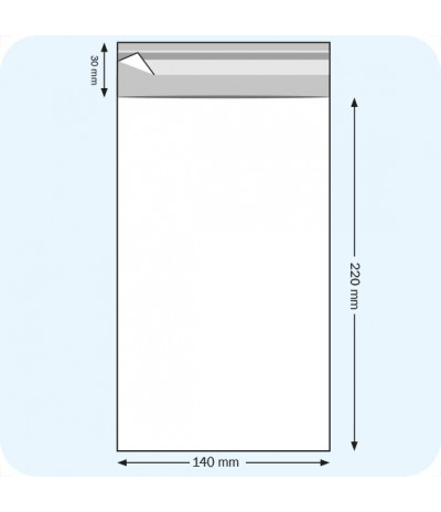 Maišeliai su atvartu, 140 x 220 mm, OPP plėvelė 30mic