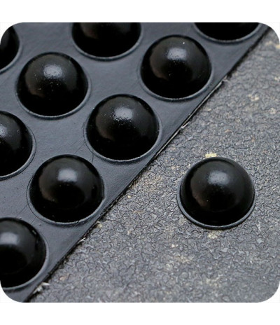 Lipnūs silikono kalneliai "Bumpons" ø - 16mm, 7,9mm storio, savilipiai, juodos sp., pusrutulio formos (126vnt.)