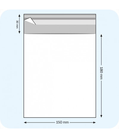Maišeliai su atvartu, 150 x 180 mm, OPP plėvelė 30mic