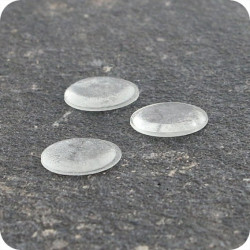 Lipnūs silikono kalneliai "Bumpons" ø - 19mm, 1,9mm storio, savilipiai, skaidrūs, disko formos  (120vnt.)