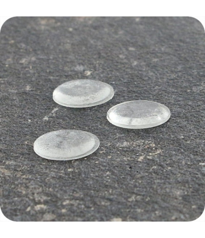 Lipnūs silikono kalneliai "Bumpons" ø - 19mm, 1,9mm storio, savilipiai, skaidrūs, disko formos (120vnt.)