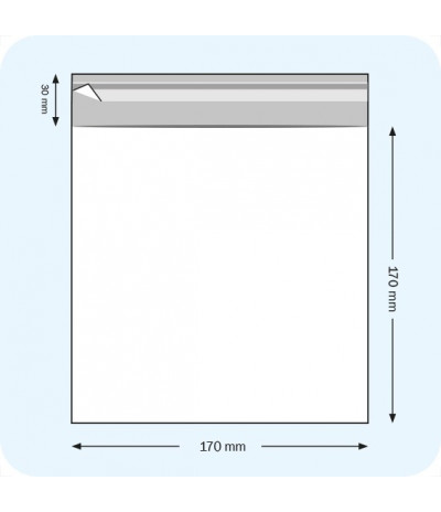 Maišeliai su atvartu, 170 x 170 mm, OPP plėvelė 30mic