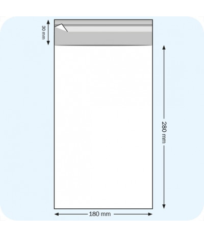 Maišeliai su atvartu, 180 x 280 mm, OPP plėvelė 30mic