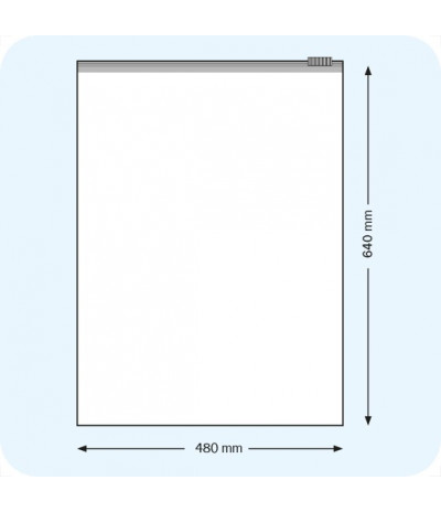 Maišeliai su slankiojančiu plastikiniu užsegimu, 480 x 640 mm, PE plėvelė 70mic