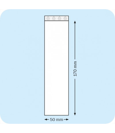 Užspaudžiami maišeliai 50 x 170 mm, PE plėvelė 50mic