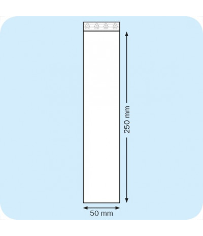 Užspaudžiami maišeliai 50 x 250 mm, PE plėvelė 50mic