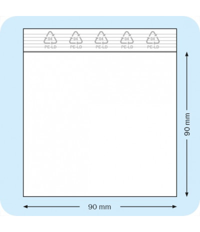 Užspaudžiami maišeliai 90 x 90 mm, PE plėvelė 50mic