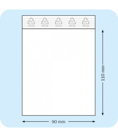 Užspaudžiami maišeliai 90 x 110 mm, PE plėvelė 50mic