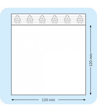 Užspaudžiami maišeliai 120 x 120 mm, PE plėvelė 50mic