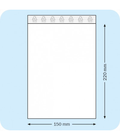 Užspaudžiami maišeliai 150 x 220 mm, PE plėvelė 50mic