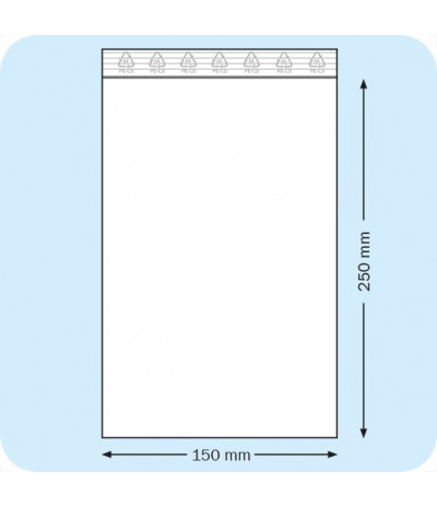 Užspaudžiami maišeliai 150 x 250 mm, PE plėvelė 50mic