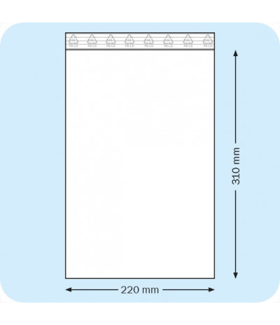 Užspaudžiami maišeliai 220 x 310 mm, PE plėvelė 50mic