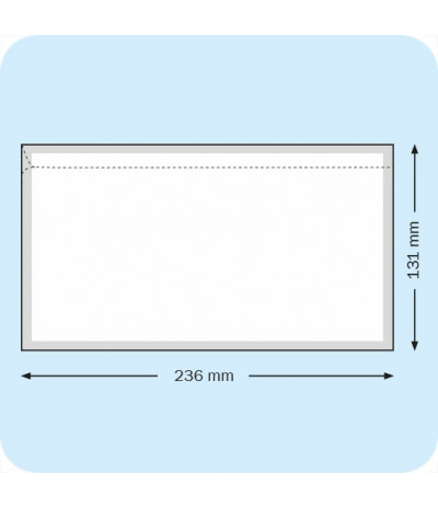 Vokai pakuotėms, 236 x 131mm, be užrašo, skaidrūs