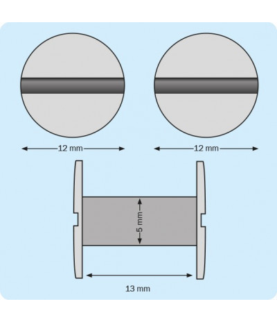 Plastikiniai juodi varžtai, 13mm ilgio