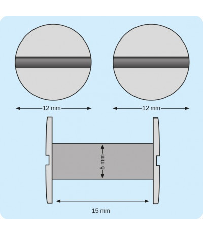 Plastikiniai juodi varžtai, 15mm ilgio