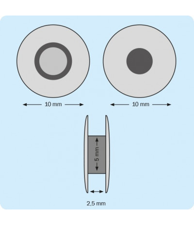 Plastikinės spaudės, skaidrios, 2,5mm ilgio