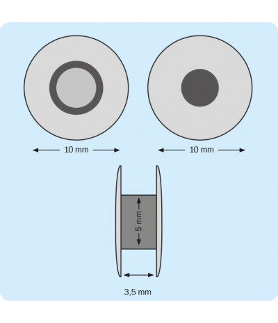 Plastikinės spaudės, skaidrios, 3,5mm ilgio