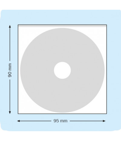Lipnios mini-CD įmautės 95 x 90mm, skaidrios