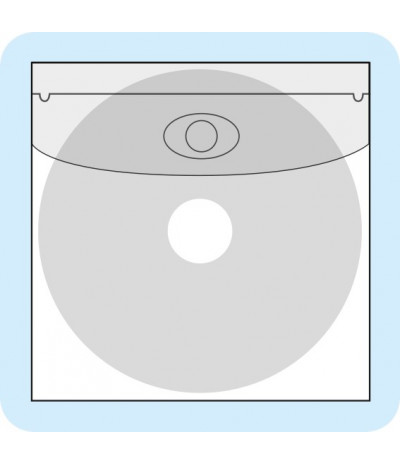 Lipnios CD įmautės 126 x 126mm su užklijuojamu atvartu, skaidrios