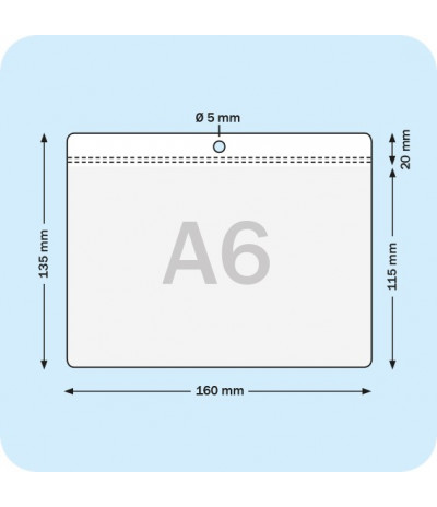 Pakabinamos plastikinės įmautės, A6 horizontalios