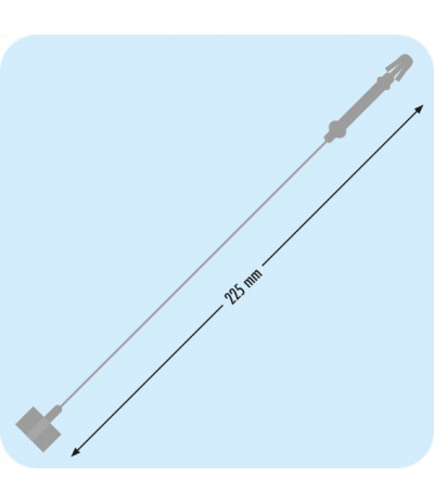 Plastikiniai lygūs laikikliai su kaiščiu, 225mm ilgio, skaidrūs