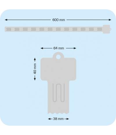 Plastikiniai prekių laikikliai 600mm ilgio, skaidrūs