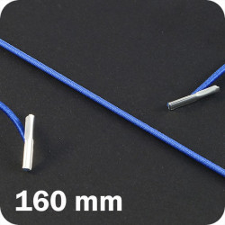 Apvalios elastinės gumelės su 2 metaliniais antgaliais 160mm ilgio, vid.mėlynos sp. (100vnt.)