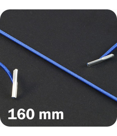 Apvalios elastinės gumelės su 2 metaliniais antgaliais 160mm ilgio, vid.mėlynos sp. (100vnt.)