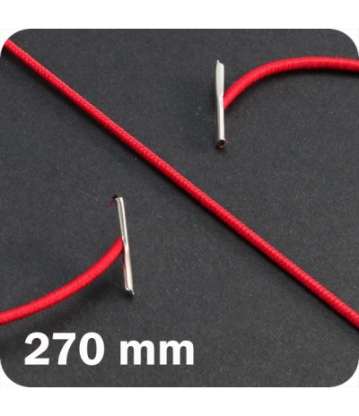 Apvalios elastinės gumelės su 2 metaliniais antgaliais 270mm ilgio, raudonos sp. (100vnt.)