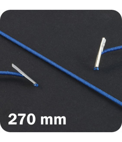 Apvalios elastinės gumelės su 2 metaliniais antgaliais 270mm ilgio, tm.mėlynos sp. (100vnt.)