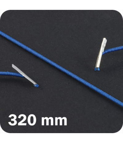 Apvalios elastinės gumelės su 2 metaliniais antgaliais 320mm ilgio, tm.mėlynos sp. (100vnt.)