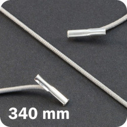 Apvalios elastinės gumelės su 2 metaliniais antgaliais 340mm ilgio, pilkos sp. (100vnt.)