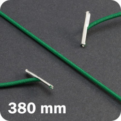Apvalios elastinės gumelės su 2 metaliniais antgaliais 380mm ilgio, žalios sp. (100vnt.)