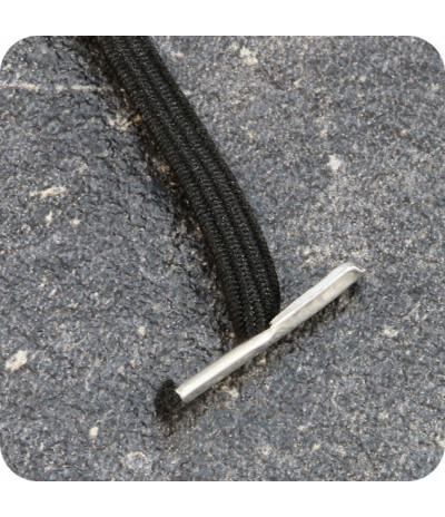 Plokščios elastinės gumelės su 2 metaliniais antgaliais 310mm ilgio, juodos sp. (100vnt.)