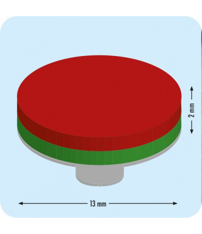 Lipnūs magnetiniai apskritimai, 13mm x 2mm, N35 (100 vnt. - 50 porų)