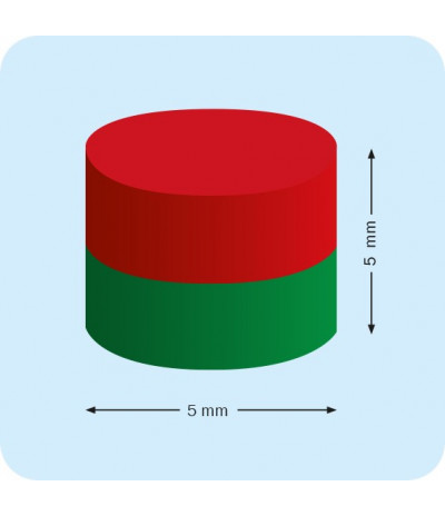 Magnetiniai apskritimai, 5mm x 5mm, N35 (100 vnt.)