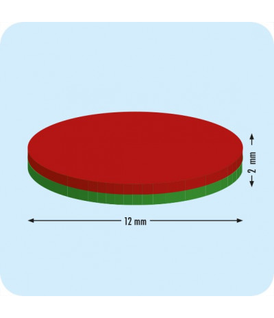 Magnetiniai apskritimai, 12mm x 2mm, N35 (100 vnt.)